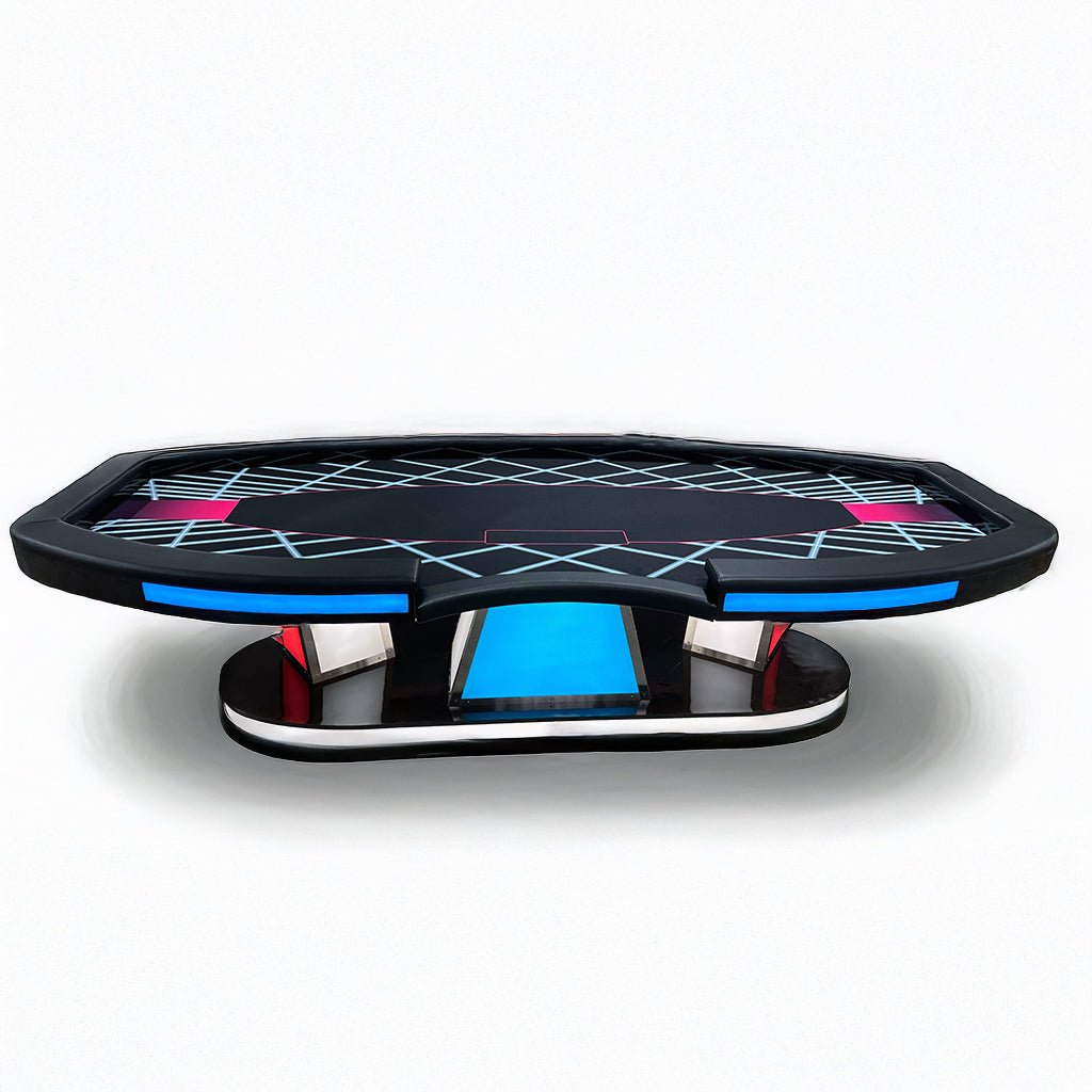 Pokertafel 10 spelers | 3 meter | Led | USB - C laders - Pokertafelshop.nl