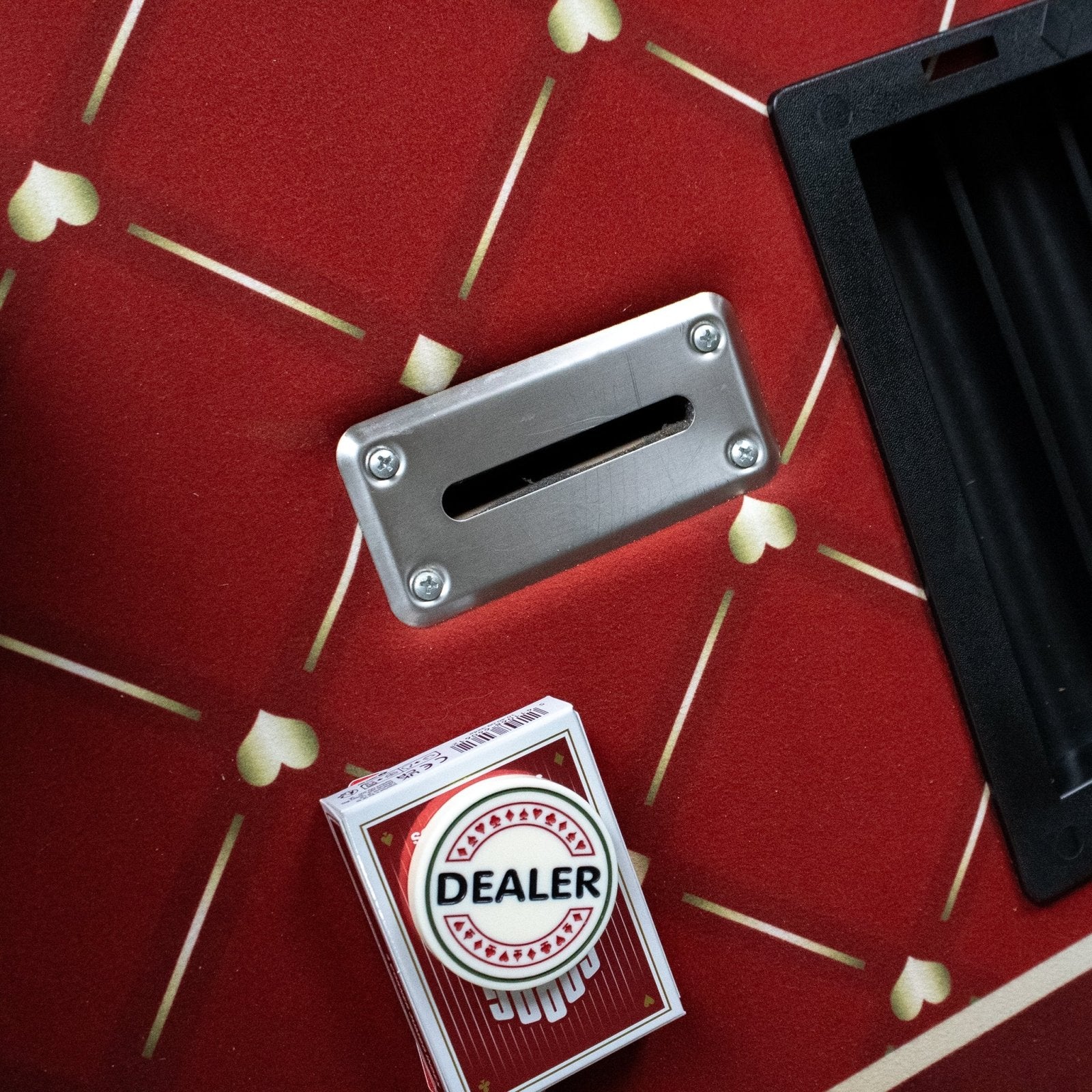 Luxe Pokertafel – 10 Personen | LED | Rood laken - Pokertafelshop.nl